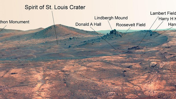 НАСА назвало кратер на Марсе в честь первого перелета через Атлантику