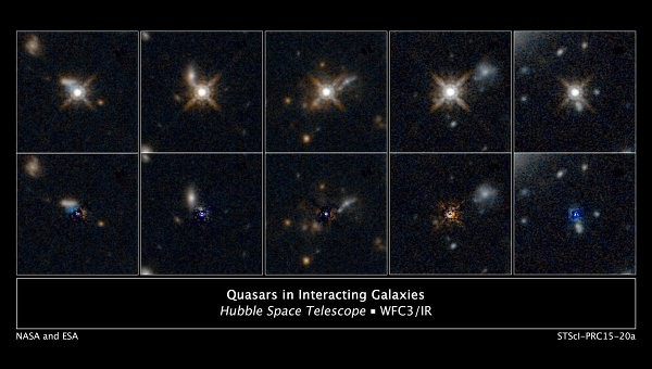 Квазары образовывались в результате столкновений и слияний галактик